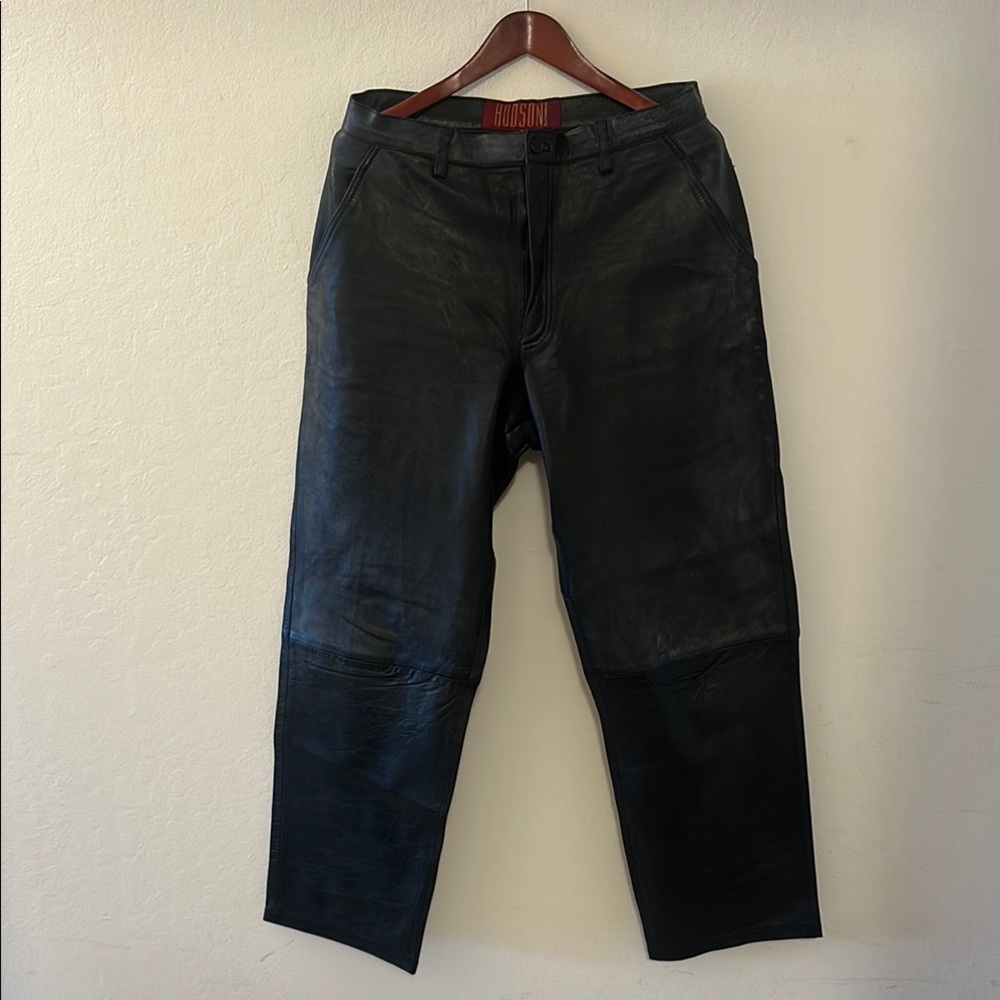 Hudson leather Jeans Black Relaxed Fit